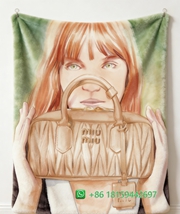 Miumiu Throw Blankets